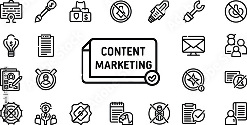 Content Marketing Icons A Visual Toolkit for Digital Strategy and Promotion