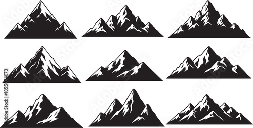 Mountain Range Logo Collection

Minimal Alpine Mountain Silhouettes Set

Outdoor Mountain Peak Icons Bundle