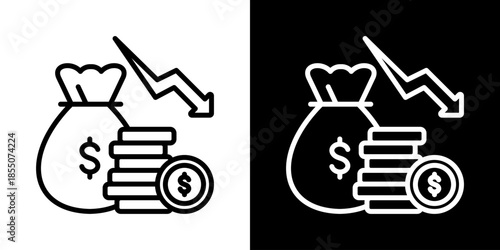 Reduction Icon Set Vector Collection Isolated In Black And White