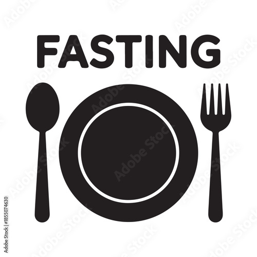 Fasting concept with cutlery and a plate a symbol of dietary restriction