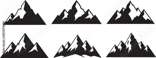 Mountain Range Logo Collection

Minimal Alpine Mountain Silhouettes Set

Outdoor Mountain Peak Icons Bundle