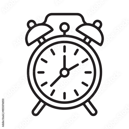 Classic alarm clock with twin bells a simple timekeeping device illustration