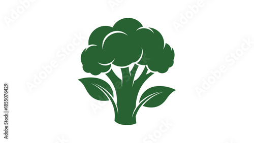 Healthy Broccoli Icon - Green Vegetable Symbol on White Background