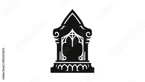 Gothic Archway Silhouette Icon - Ancient Architecture Symbol