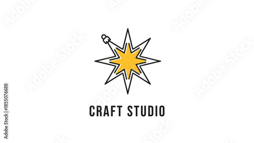 Craft Studio Logo - Starburst Icon and Text on White Background