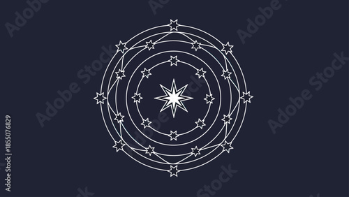 Abstract Celestial Star Mandala Graphic
