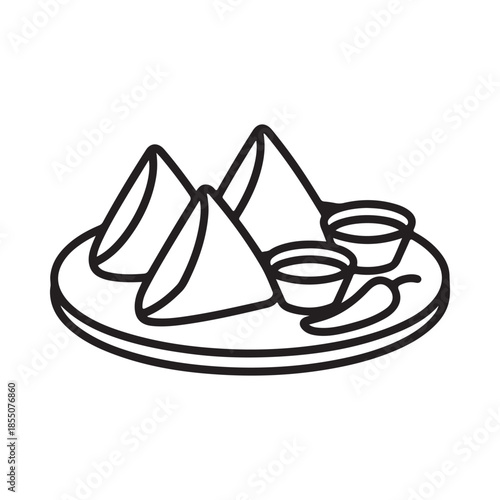 Crispy tortilla chips with dips and a chili pepper on a plate