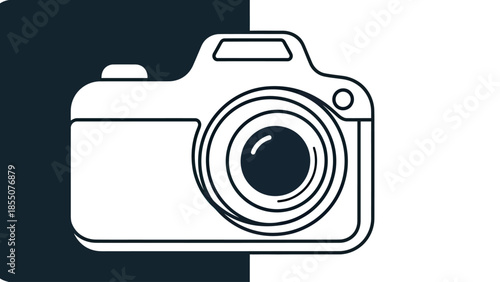 Modern Camera Icon, Minimalist Photography Symbol, Digital Device Outline