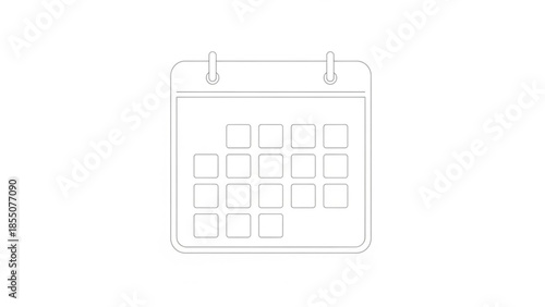 Calendar Outline Icon for Scheduling and Planning Isolated on White Background