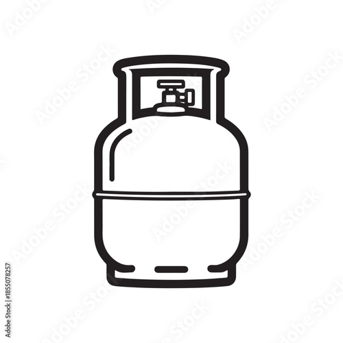 Cooking gas cylinder silhouette vector flat illustration
