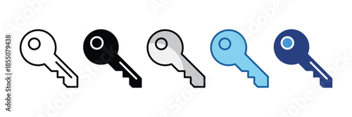 Key  Icon Set Multiple Style Collection