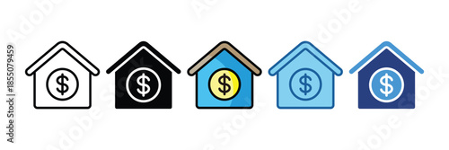Mortgage  Icon Set Multiple Style Collection