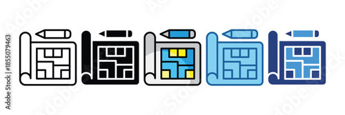 Blueprint  Icon Set Multiple Style Collection