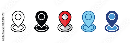 Map Pin  Icon Set Multiple Style Collection