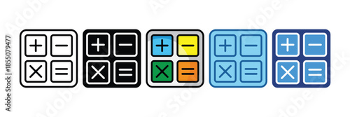 Calculator  Icon Set Multiple Style Collection