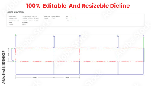 slotted type box with top self locking double crease fladieline template box dieline die lines packaging custom dieline  box cardboard box dieline pizza box dieline printable product packaging layout,