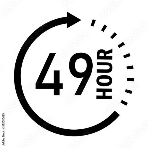 Forty nine hour countdown timer icon