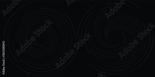 et of black thick halftone dotted speed lines. Speed lines in circle form. Geometric art. Design element for frame, logo, tattoo, web pages, prints, posters, template, abstract vector background.