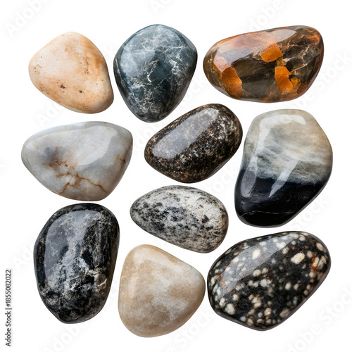 Polished Natural Stones in Grid Arrangement