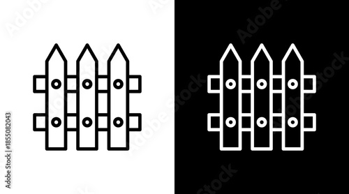 Fence  White Icon Set Design