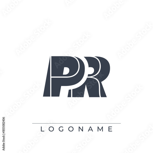 A sophisticated and professional logo design featuring the initials PR in a bold sans serif typeface suitable for various business branding purposes