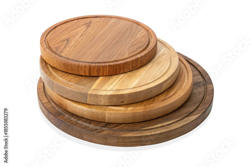 Stacked Wooden Cutting Boards: Essential Chopping Boards for Every Kitchen, Versatile Wooden Kitchenware for Professional and Home Use in Catering Trade on Transparent Background.
