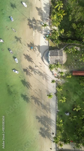 Beach over view drone 4k