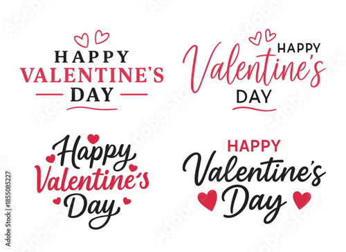 Handwritten Valentine’s Day typography collection with heart icons