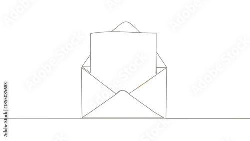 An open envelope with a blank card inside is shown against a white background.