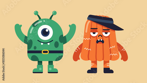 Monsters, vector illustration design
