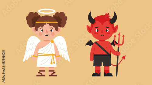 An angel and devil, vector illustration design
