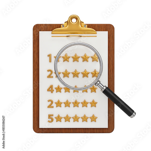 Detailed Examination of Star Ratings on a Clipboard