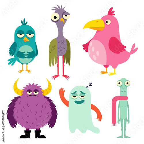 Funny monsters, vector illustration design