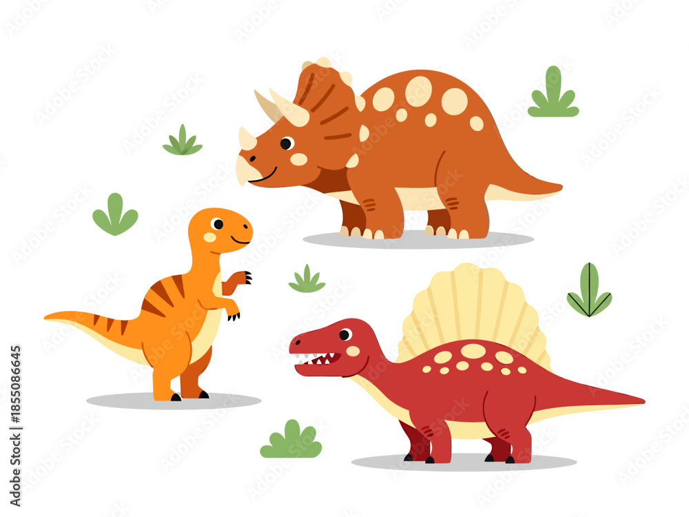 Fototapeta premium Baby dinosaurs, vector illustration design