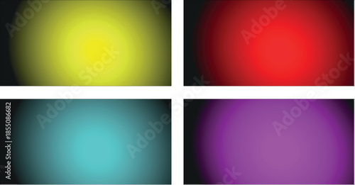 Abstract Rectangle Holographic Gradient Set with Glossy Spherical Buttons Designed for Tech, App, and Web Interface Projects