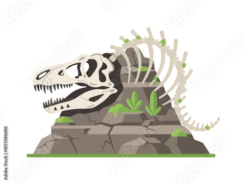 A dinosaur fossil, vector illustration design