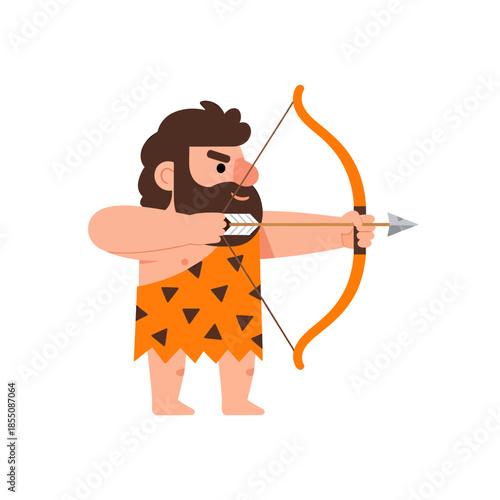 A caveman ready for hunting bring arrow, vector illustration design