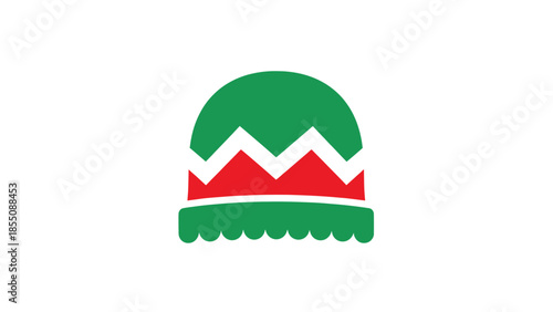 Christmas Hat Icon Vector Graphic - Festive Winter Headwear Symbol