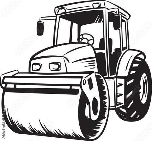 Industrial road roller machine heavy equipment for construction and asphalt compaction