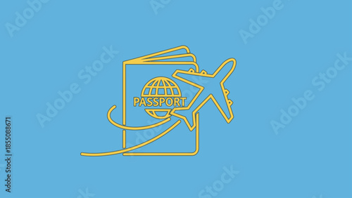 Passport and airplane icon, symbolizing international travel and global adventure