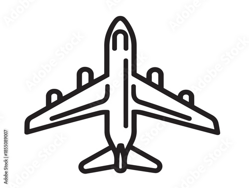 Stunning airplane symbol in clean modern outline style