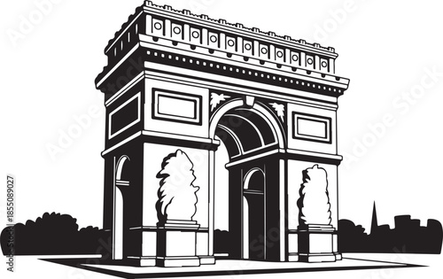 Arc de triomphe famous french monument triumphal arch paris city symbol landmark