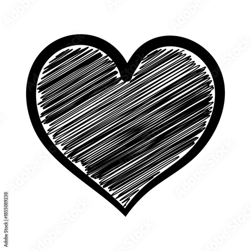 Hand drawn heart. Scribble heart icon. Design element for Valentine's day illustration.