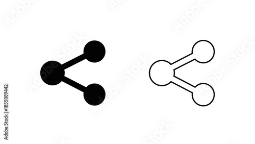 Black and white share icons depicting connection and social media sharing
