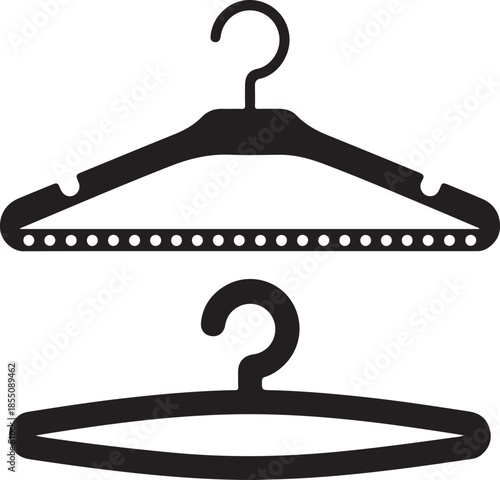 Clothes hangers set isolated wardrobe accessories for garment storage and organization collection