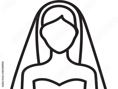 Stunning bride icon with romantic minimalist elegance