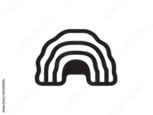 Elegant cave symbol with mysterious natural line design