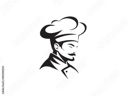 Elegant chef emblem symbol with refined restaurant branding