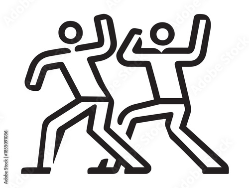 Beautiful expressive dance pose symbol in elegant vector design