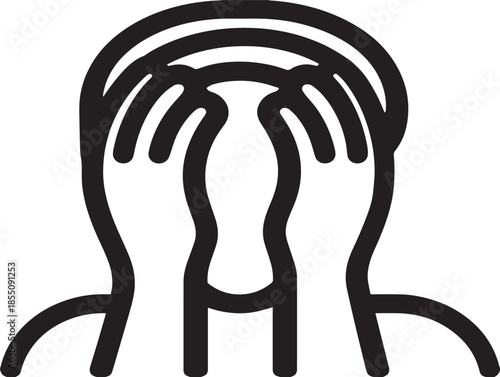 Simple emotional distress symbol in elegant minimalist line art